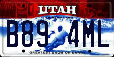 UT license plate B894ML