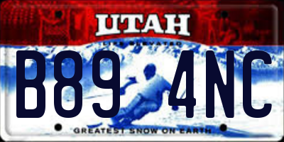 UT license plate B894NC