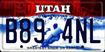 UT license plate B894NL