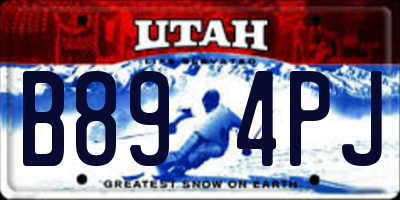 UT license plate B894PJ