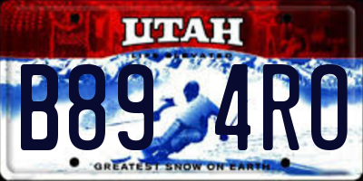 UT license plate B894RO