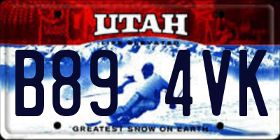 UT license plate B894VK