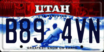 UT license plate B894VN
