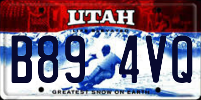 UT license plate B894VQ