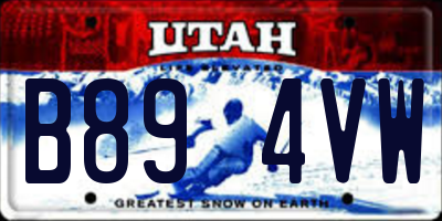 UT license plate B894VW