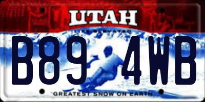 UT license plate B894WB