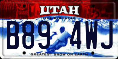 UT license plate B894WJ