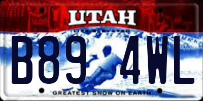 UT license plate B894WL