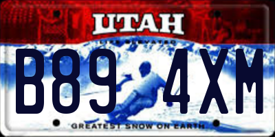 UT license plate B894XM