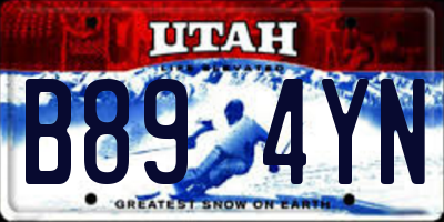 UT license plate B894YN