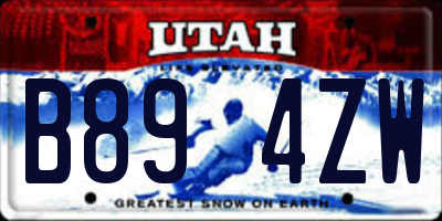 UT license plate B894ZW