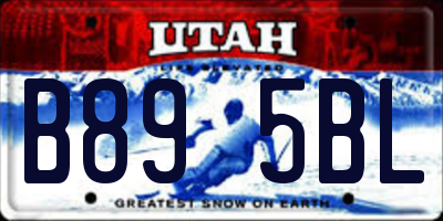 UT license plate B895BL
