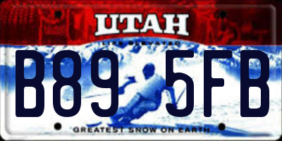 UT license plate B895FB