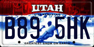UT license plate B895HK