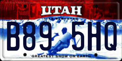 UT license plate B895HQ