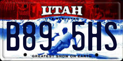 UT license plate B895HS