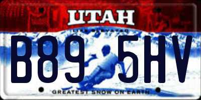 UT license plate B895HV