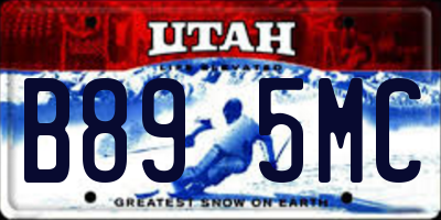 UT license plate B895MC