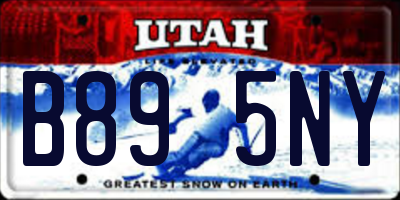 UT license plate B895NY