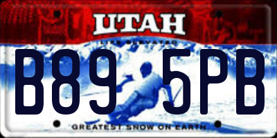 UT license plate B895PB