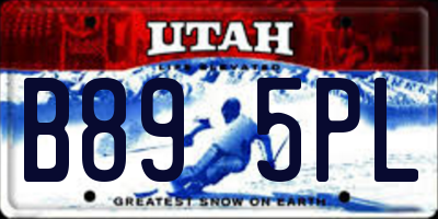 UT license plate B895PL