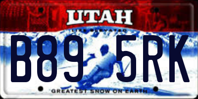 UT license plate B895RK