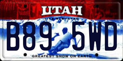 UT license plate B895WD