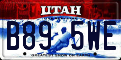 UT license plate B895WE