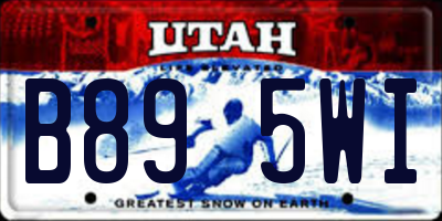 UT license plate B895WI