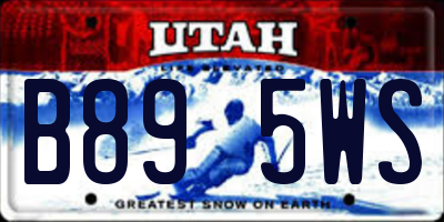 UT license plate B895WS