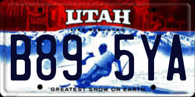 UT license plate B895YA