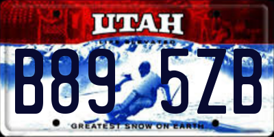 UT license plate B895ZB