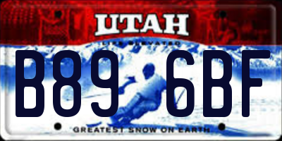 UT license plate B896BF