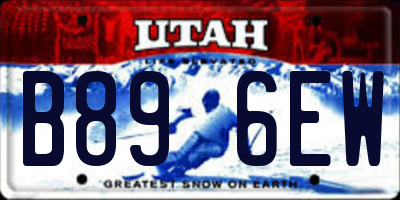 UT license plate B896EW