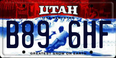 UT license plate B896HF