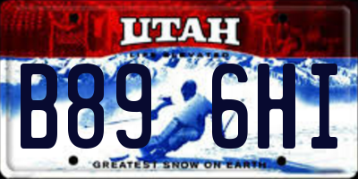 UT license plate B896HI