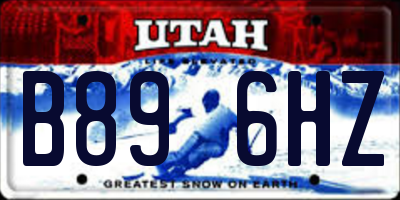 UT license plate B896HZ