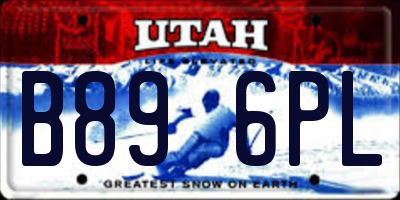 UT license plate B896PL