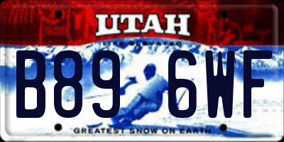 UT license plate B896WF