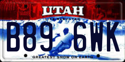 UT license plate B896WK