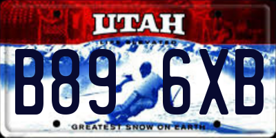 UT license plate B896XB