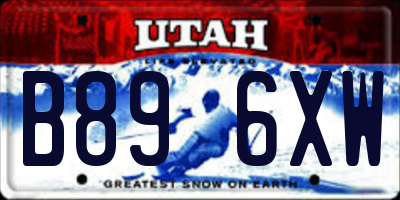 UT license plate B896XW