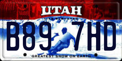 UT license plate B897HD
