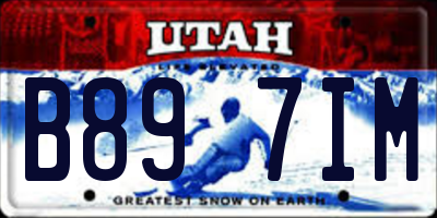 UT license plate B897IM