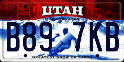 UT license plate B897KB