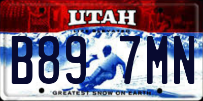 UT license plate B897MN