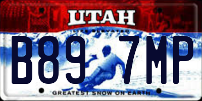 UT license plate B897MP