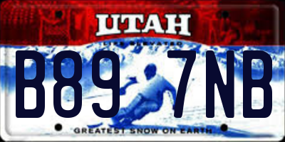 UT license plate B897NB
