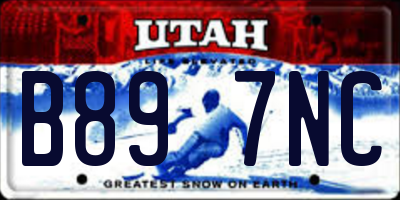 UT license plate B897NC