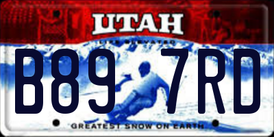 UT license plate B897RD